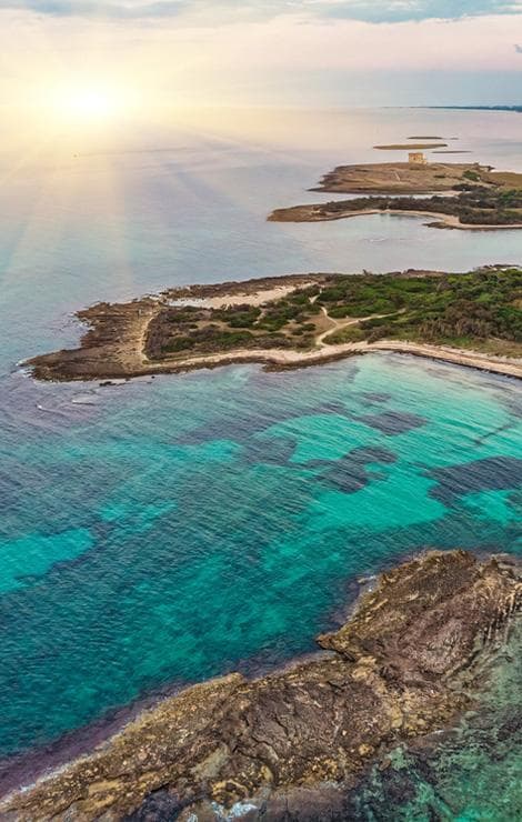 Overhead view of a beach near Brindisi