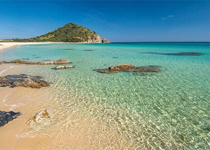 Panorama on a beach in Sardinia.